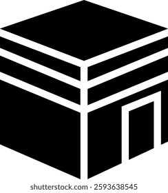 kaaba icon design glyph style