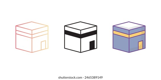 Kaaba icon design with white background stock illustration