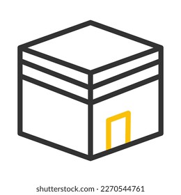 kaaba icon duocolor grey yellow style ramadan illustration vector element and symbol perfect. Icon sign from modern collection for web.