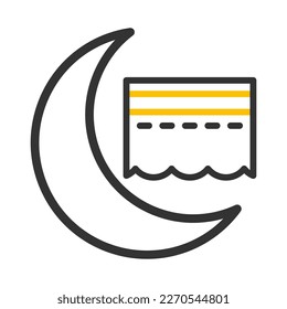 kaaba icon duocolor grey yellow style ramadan illustration vector element and symbol perfect. Icon sign from modern collection for web.