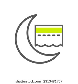 Kaaba icon duotone grey green colour ramadan illustration vector element and symbol perfect.