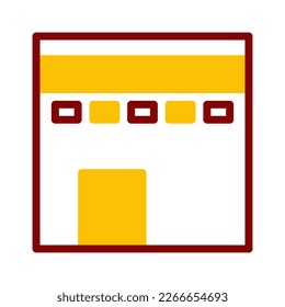 kaaba icon duotone red yellow style ramadan illustration vector element and symbol perfect. Icon sign from modern collection for web.