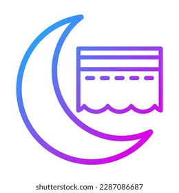 kaaba icon gradient purple colour ramadan illustration vector element and symbol perfect. Icon sign from modern collection for web.