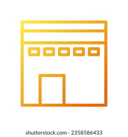 Kaaba Symbol Farbverlauf gelb orangefarbene Farbe ramadan Vektorelement und Symbol perfekt.