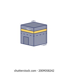 Icono de kaaba aislado en fondo blanco