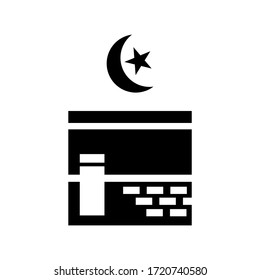 Icono de Kaaba o logotipo símbolo de signo aislado ilustración vectorial - iconos vectoriales de estilo negro de alta calidad
