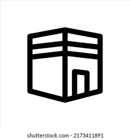 Kaaba icon, Outline style, Vector Editable