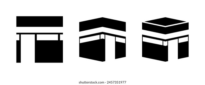 Kaaba Icon Set - Glyph Icon - Editable Vektorgrafik : Geeignet für islamische Thema und andere Grafik verwandte Assets.