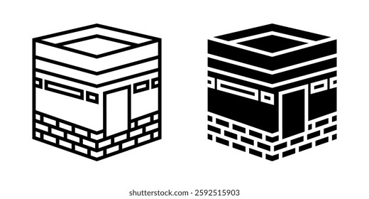 Kaaba icon set. for mobile concept and web design on white background