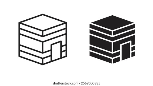 Kaaba icon set vector graphics designs