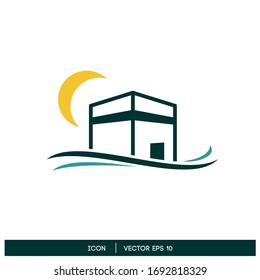 Kaaba icon symbol logo template vector eps 10