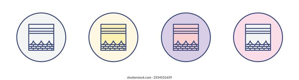 Kaaba icon Thin line flat illustration