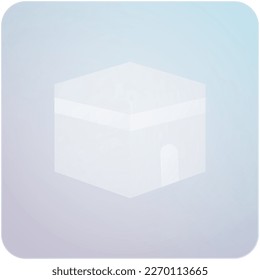 Icono de Kaaba en caja transparente
