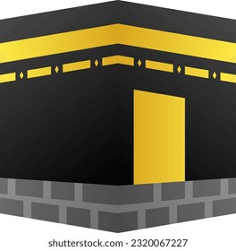 Ilustración vectorial de icono de Kaaba. Silhouette del icono de kaaba mecca para mubarak, eid, hajj, umrah y qibla. Recurso gráfico sobre el culto en el islam y la cultura musulmana