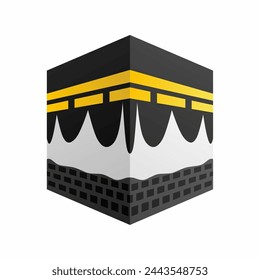 Kaaba-Symbol Vektor-Illustration. Silhouette der Kaaba-Mekka-Ikone für Mubarak, Eid, Hadsch, Umrah und Qibla. Grafische Quelle über Gottesdienste im Islam und in der muslimischen Kultur