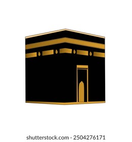 Kaaba-Symbol, Vektorgrafik. Silhouette von kaaba Mekka Ikone für Mubarak, eid, hajj, umrah, und qibla. Grafische Ressource über Anbetung im Islam und in der muslimischen Kultur