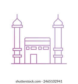 kaaba icon with white background vector stock illustration