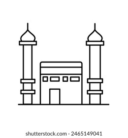 kaaba icon with white background vector stock illustration