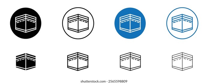 Kaaba icons in black and blue colors