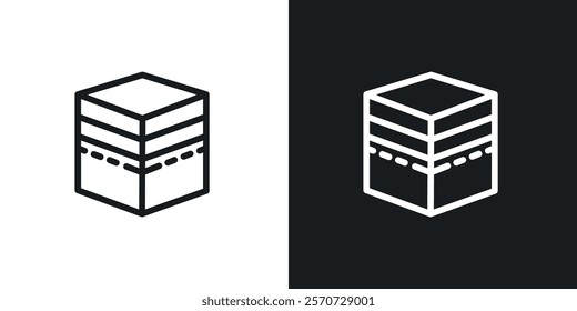 Kaaba icons set vectors on white background.