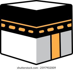 kaaba illustration, islamic pilgrimage symbol, mecca vector art