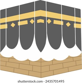 Kaaba Illustration Ka'bah Elements Makkah Vector for Greetings Ramadan Eid Al-Fitr Eid Al-Adha