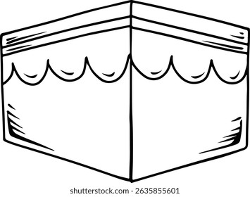 Ilustração de Kaaba - Simples Linha Islâmica Arte do Sagrado Ka'bah  