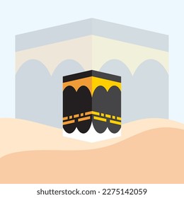 Kaaba-Illustration, Vektorflachdesign-Vorlage eps10