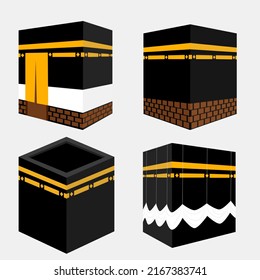 kaaba illustrtration collection in different angle 