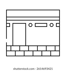 kaaba islam muslim line icon vector. kaaba islam muslim sign. isolated contour symbol black illustration