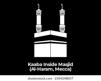 kaaba islam qibla holy sacred place pilgrimage tradition isra mijra umrah haj islam symbol ancient building design icon illustration