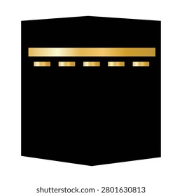 Kaaba Islamic Vector Illustration, Sacred House of Allah at Kaaba in Mecca, Religious Symbol for Hajj and Umrah Pilgrimage Designs.
