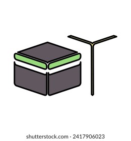 Kaaba or kabah in lineal color icon. Mecca symbol. Trendy style Ramadan graphic element resources for many purposes.