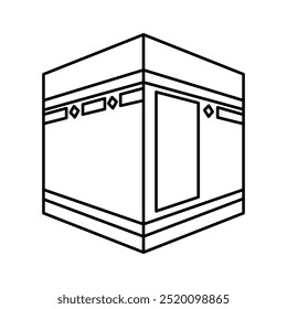 Modelo de design de ilustração de ícone de vetor Kaaba ou Ka'bah