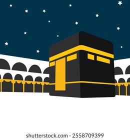 Kaaba or Ka'bah vector icon illustration design template. Flat Design Vector Ka'ba Muslim Islam Religion.