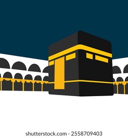 Kaaba or Ka'bah vector icon illustration design template. Flat Design Vector Ka'ba Muslim Islam Religion.