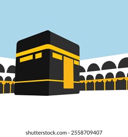 Kaaba or Ka'bah vector icon illustration design template. Flat Design Vector Ka'ba Muslim Islam Religion.