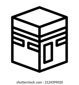 kaaba line icon suitable for Ramadan Islamic moments