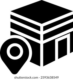 kaaba location icon design glyph style