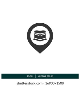 kaaba location icon symbol logo template design element vector eps 10