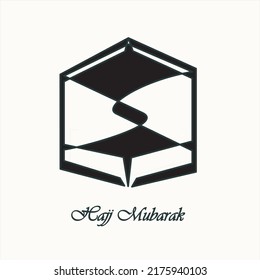 Kaaba logo in black silhouette. Simple Kaaba logo editable. Suitable for travel logos, mecca travel logo, symbol or icon of Ramadhan, Eid, Hajj and Umrah Mubarak tourism. Vector illustration kaaba.