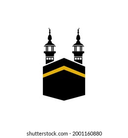 Kaaba logo design with tower behind it