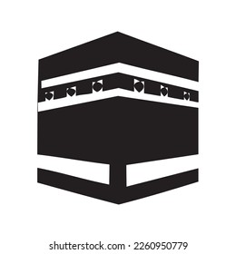 Kaaba logo editable in Mecca Saudi Arabia. Vector illustration of Kaaba the Qiblah of the Muslims. Suitable for mecca travel logo, symbol, icon of Ramadhan kariem, Eid mubarok, Umrah - Hajj mabrour.