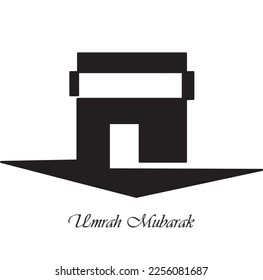 Kaaba Logo in Silhouette. Einfaches Kaaba Logo bearbeitbar. Vektorgrafik von Kaaba. Geeignet für Reiselogos, Mekka-Reiselogo, Symbol für Ramadhan, Eid, Hajj Mabrour und Umrah Mubarak Tourismus. 