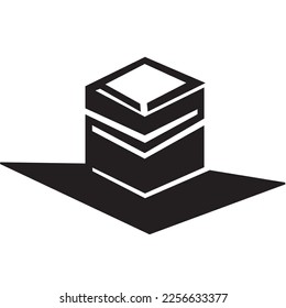 Kaaba logo silhouette. Simple Kaaba logo editable. Continuous line of Kaaba icon hajj mabrour islamic. Vector illustration of kaaba for mecca travel logo, Ramadhan symbol, Eid icon, Hajj and Umrah.