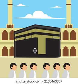 The Kaaba in Mecca is a cute model. vector formats. Suitable for the needs of children's posters, book covers, flyers, etc.