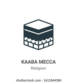 Kaaba mecca glyph icon vector on white background. Flat vector kaaba mecca icon symbol sign from modern religion collection for mobile concept and web apps design.