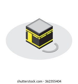 kaaba mecca icon isometric style