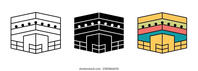 Kaaba in mecca. Islamic Architecture, Qibla, Mosques, and Religious Cultures. A Monument of Faith, Fasting, and Eid Mubarak Traditions in the Heart of the Muslim World. Fully scalable and customizable