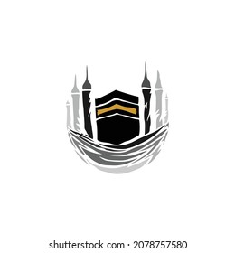 Kaaba Mecca logo design. Places of worship for Muslims around the world